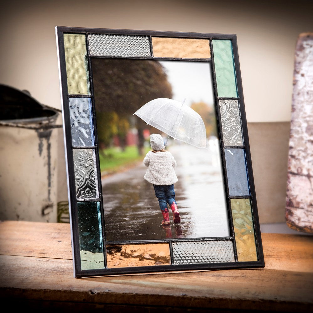 Pic 412-413 Multi Colored Pastel Glass - Easel Back Frame Series