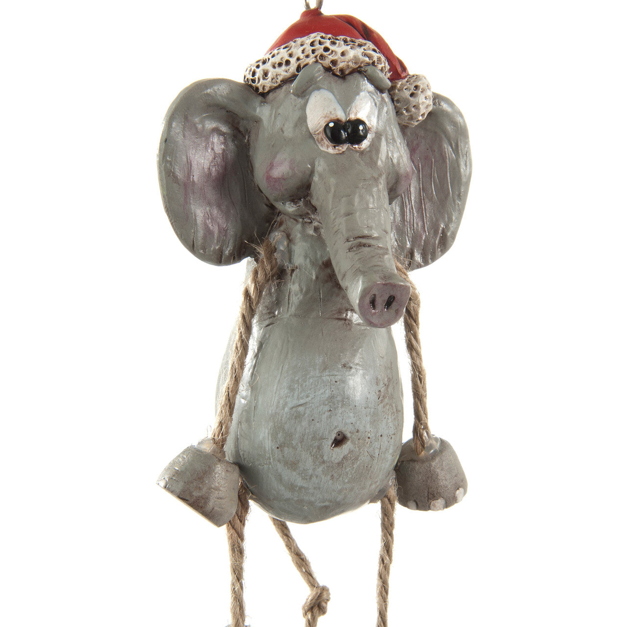 Bac 108 Elephant with Christmas Hat Ornament