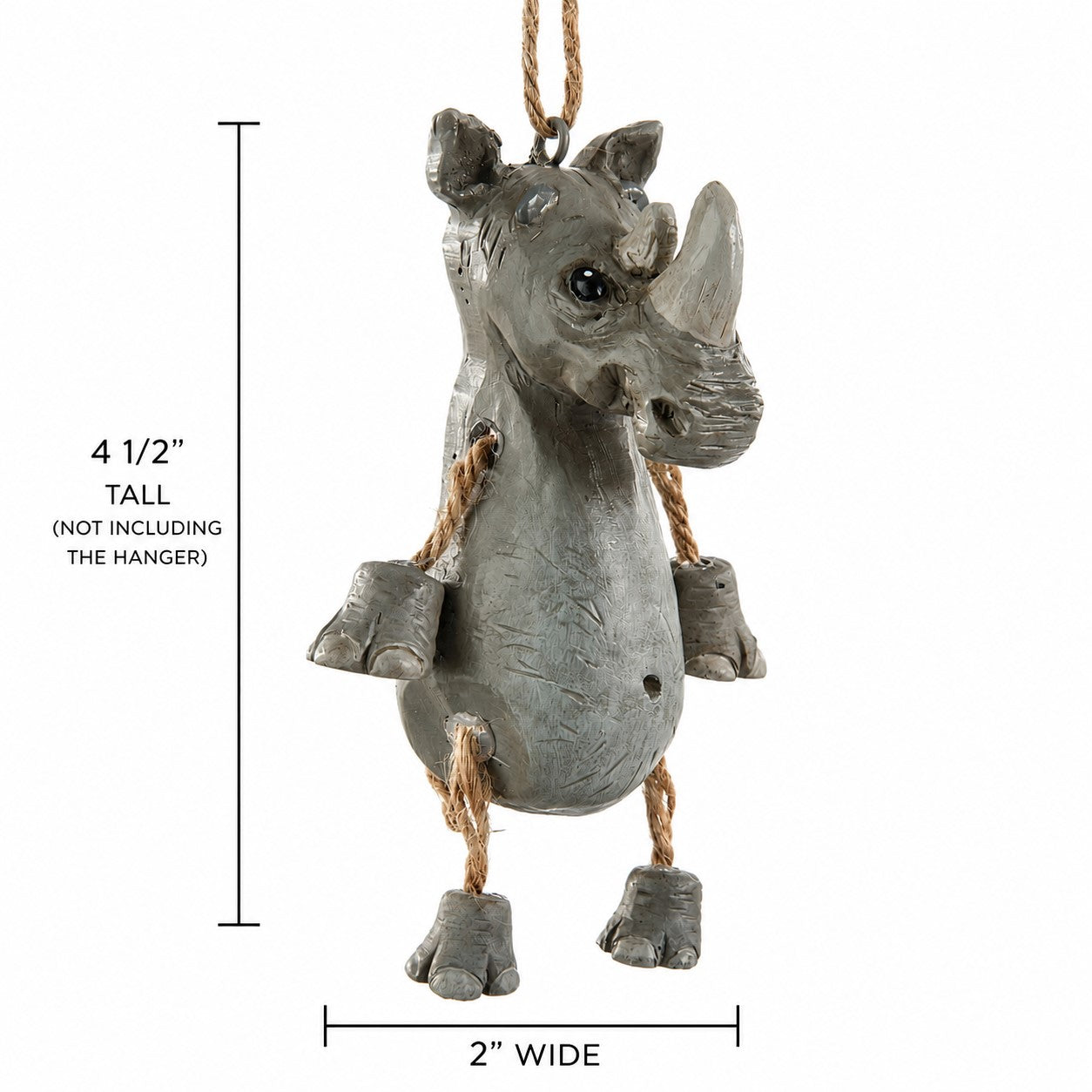 Rhinoceros Ornament - African Wildlife - Zoo Gifts - Bac 033