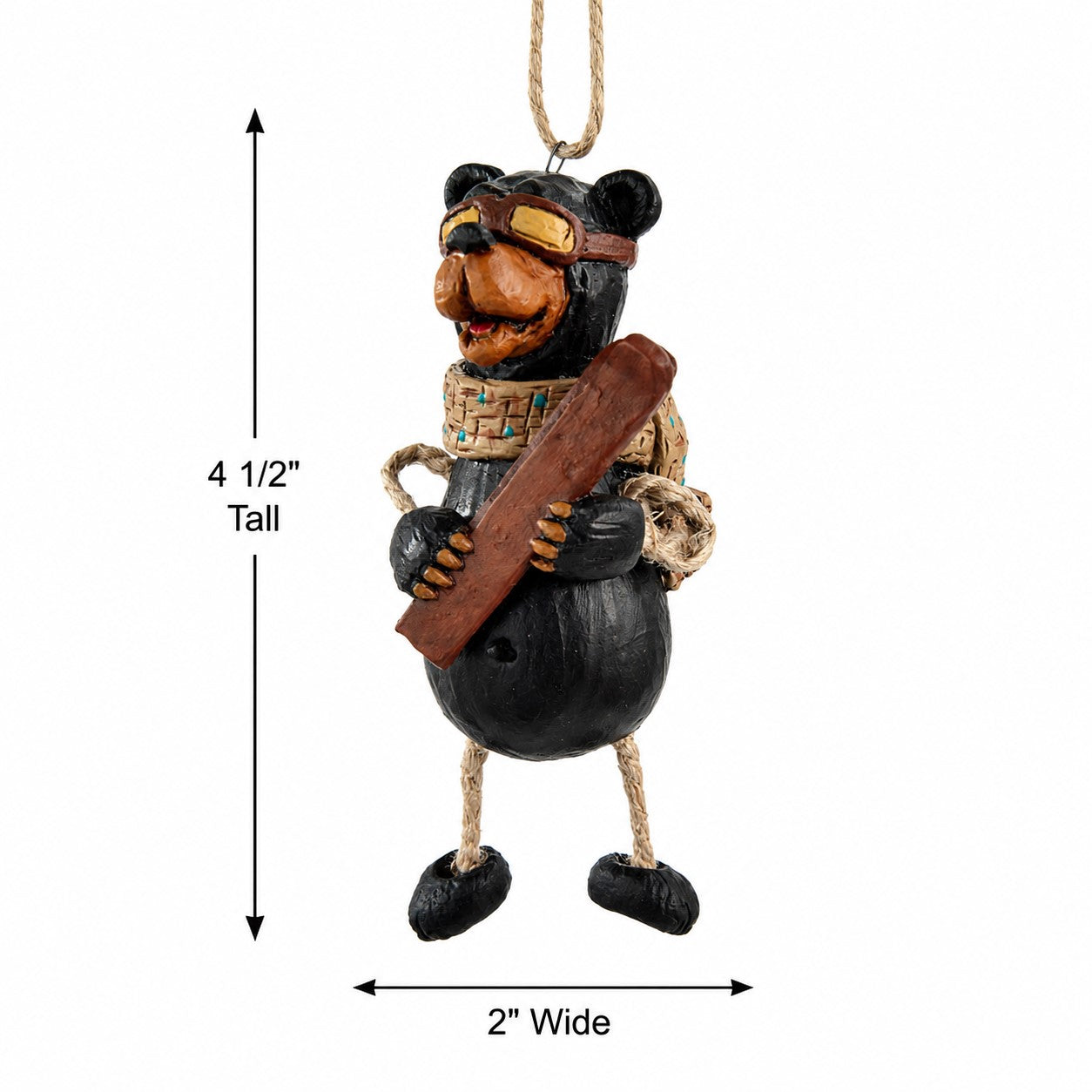 Personalized Bear with Skis Ornament - Namedrop - BAC 090