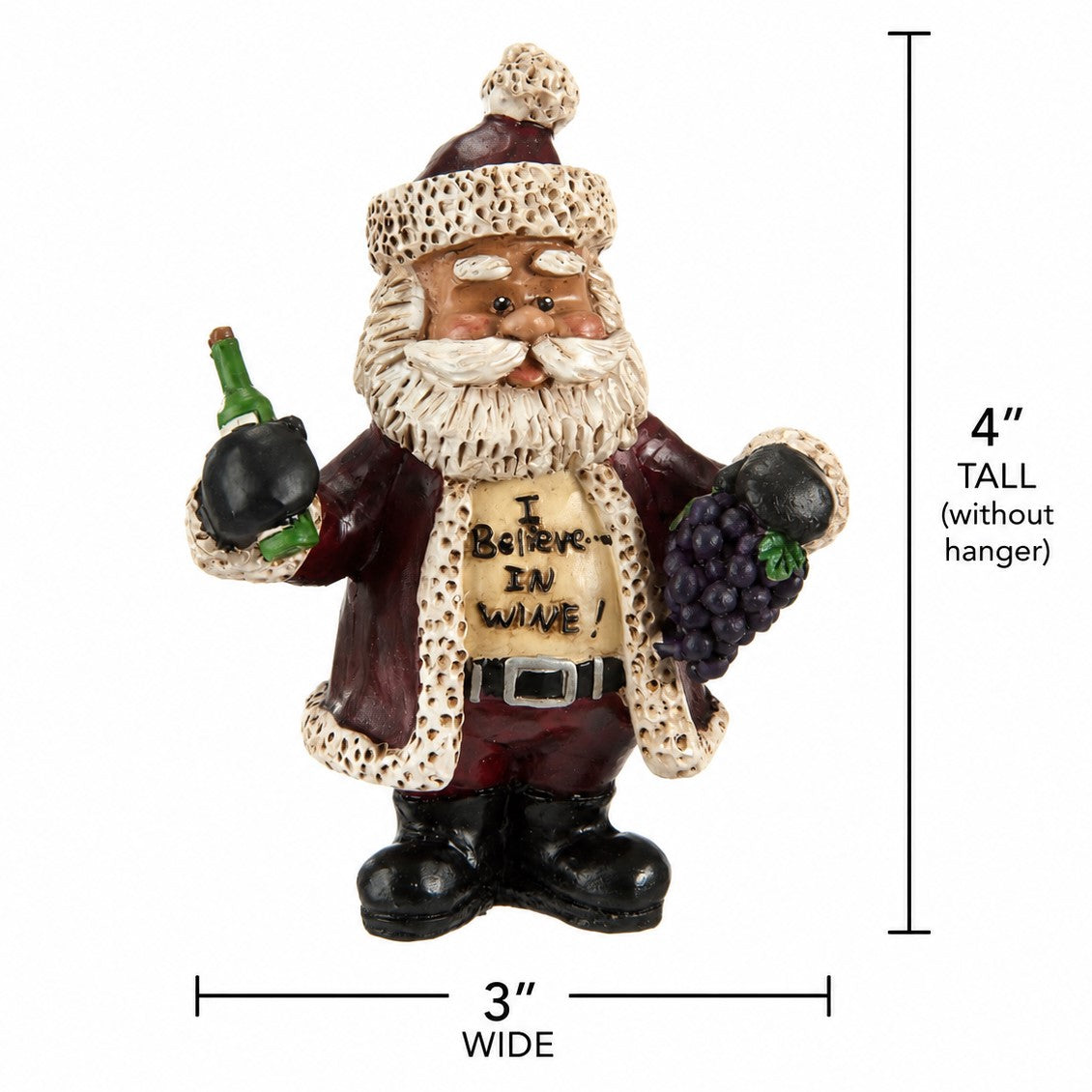 Wine Santa ChristmaOrnament 'I Believe in Wine' - Bac 707