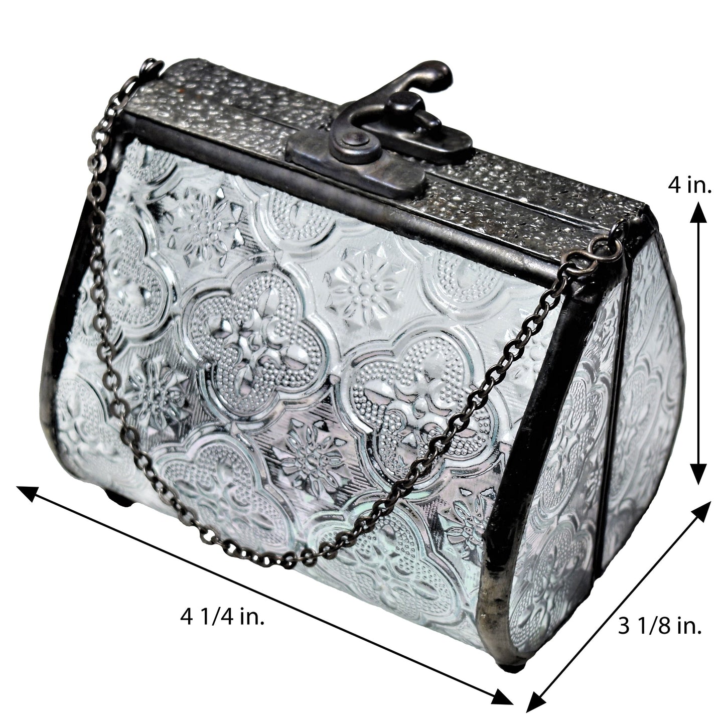 Box 515 Clear Vintage Glass Purse Box