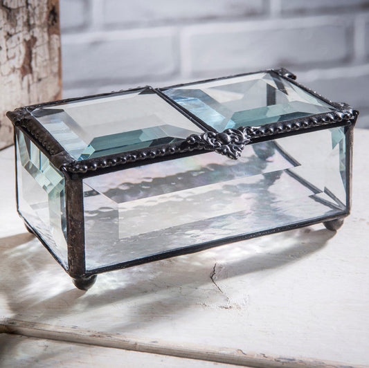 Box 676 Beveled Glass Box - Center Open