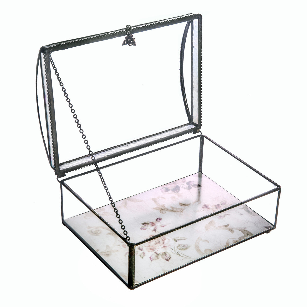 Box 704 Clear Curved Glass Box with Image Insert