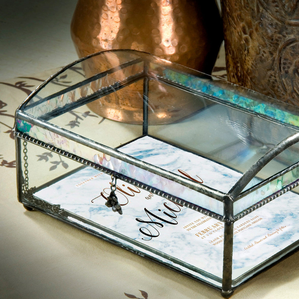 Box 704 Clear Curved Glass Box with Image Insert