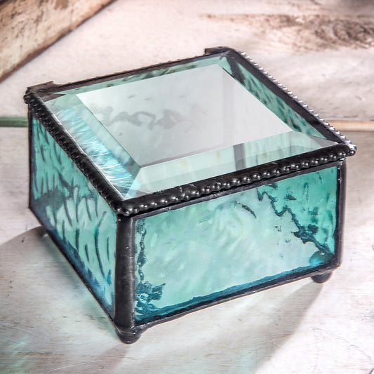 Box 898 Windsor Blue Glass Box - Round Feet