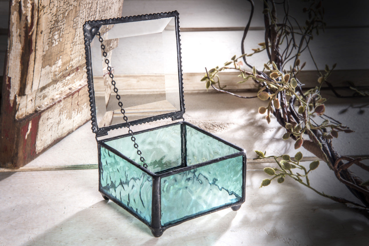 Box 898 Windsor Blue Glass Box - Round Feet