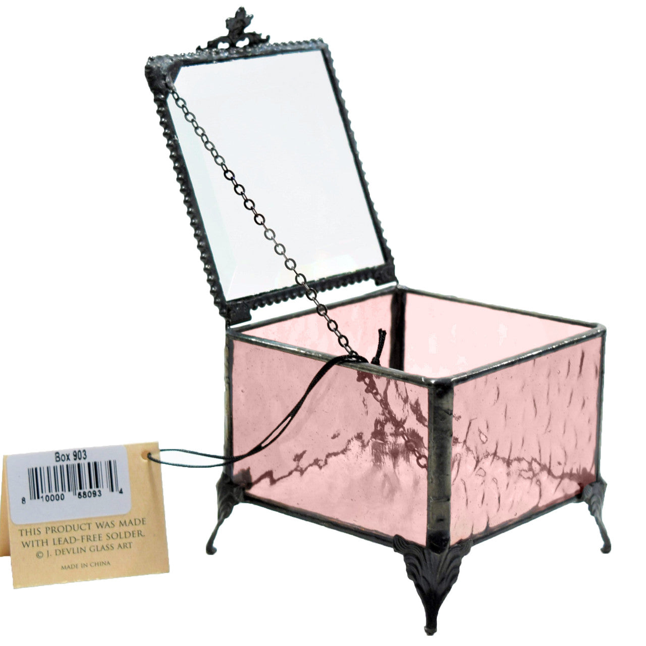 Box 903 Pink Rose Glass Box
