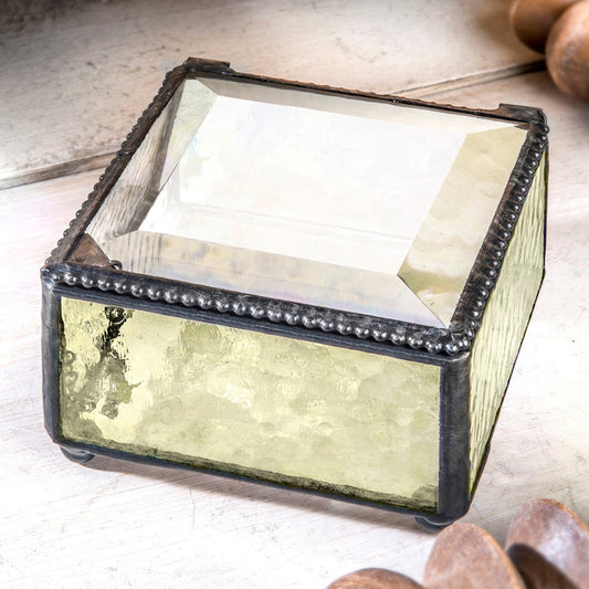 Box 908 Antique Yellow Glass Box