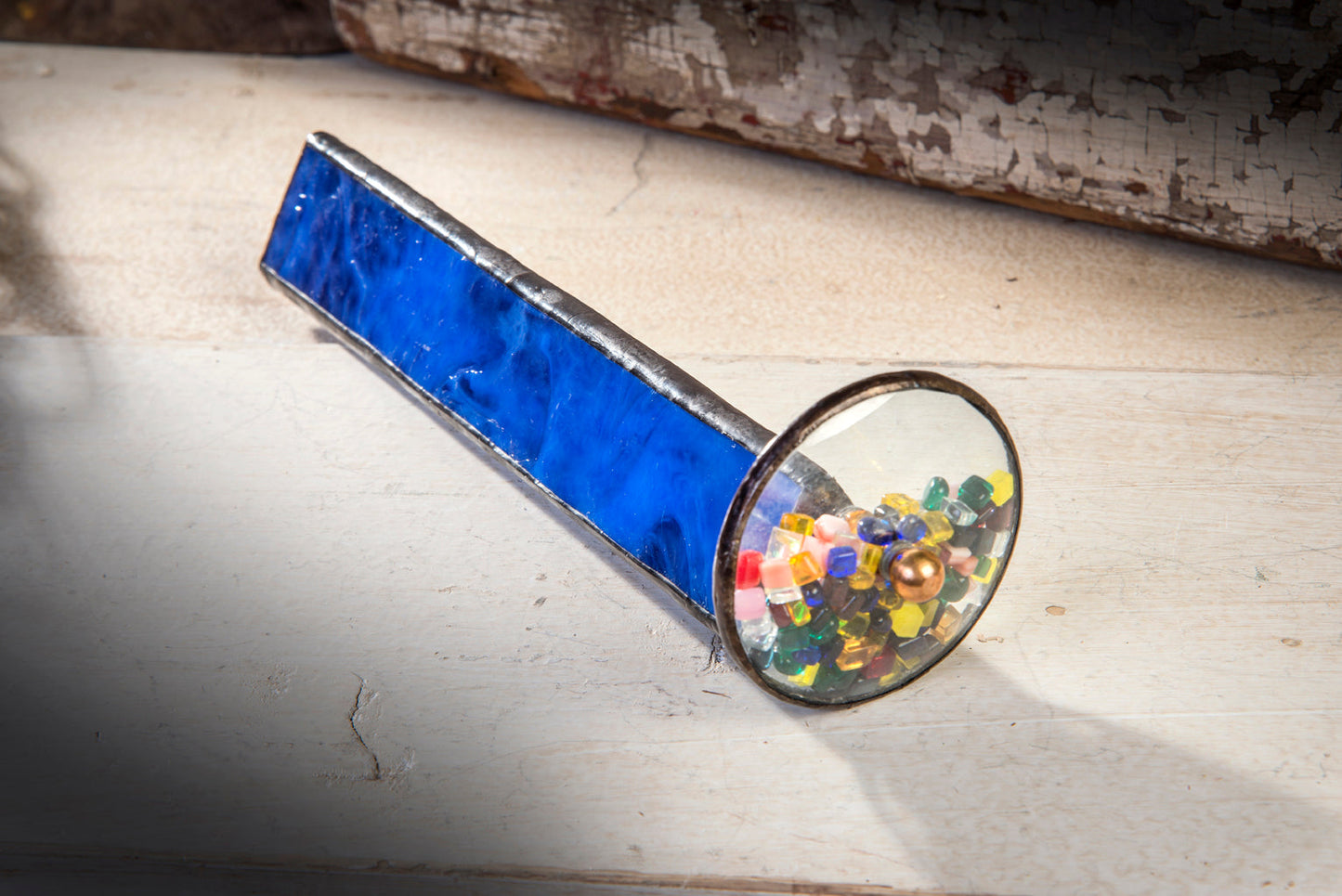 KAL 103 Blue Glass Kaleidoscope- Tumble Wheel