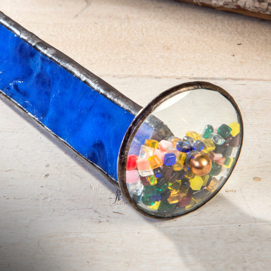 KAL 103 Blue Glass Kaleidoscope- Tumble Wheel