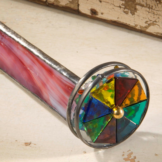 KAL 107 Red/White Opal Kaleidoscope - Double  Wheel