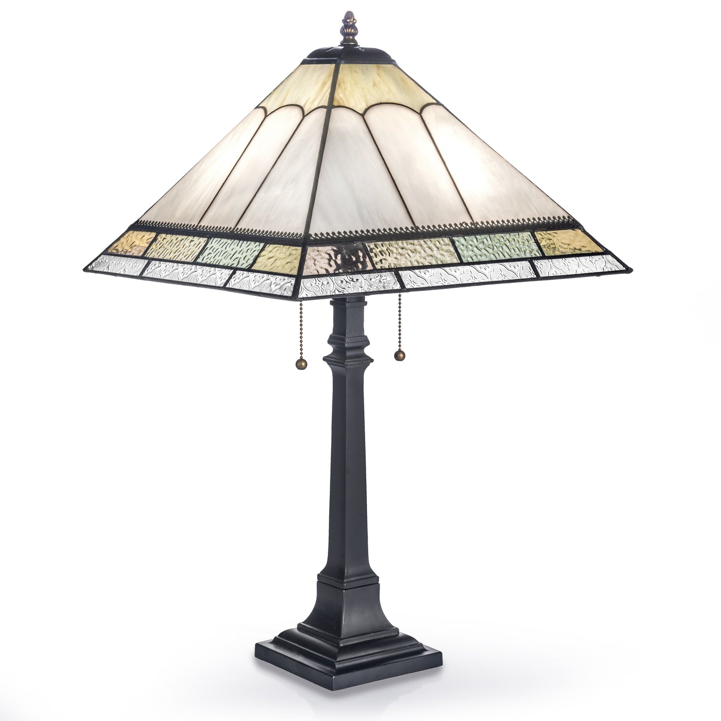Lam 717 TB Lg Table Lamp Ivory Opal and Pastel Translucent Glass