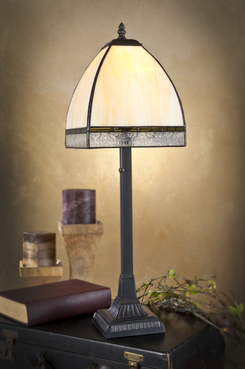 Lam 589-5 TB Ivory Curved Mission Lamp