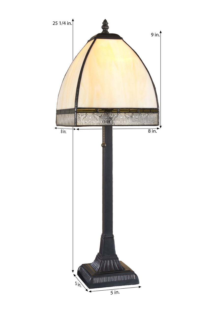 Lam 589-5 TB Ivory Curved Mission Lamp