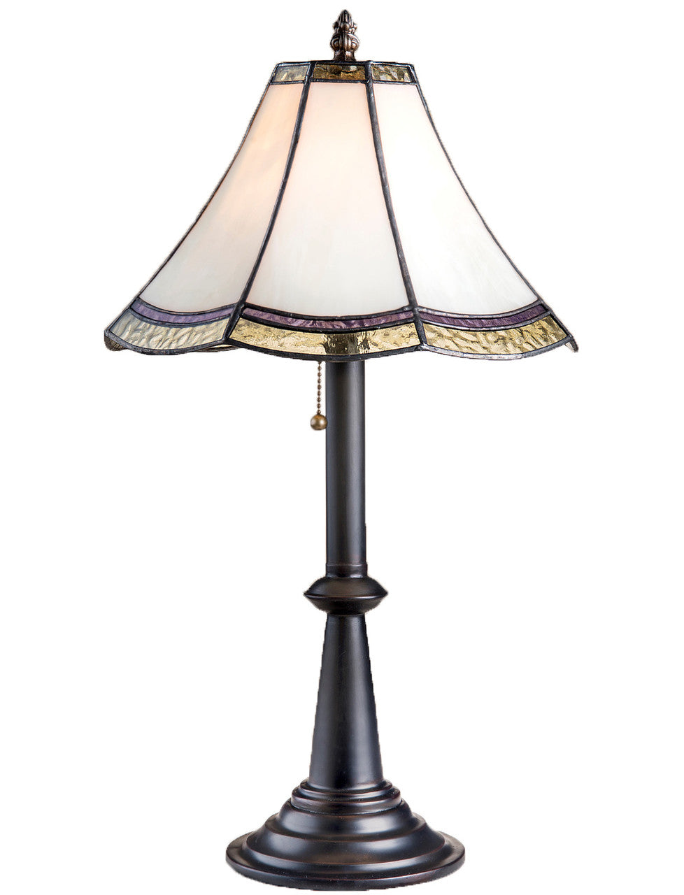 Lam 597-4 TB Small Curved Glass Lamp - Pale Sage and Purple