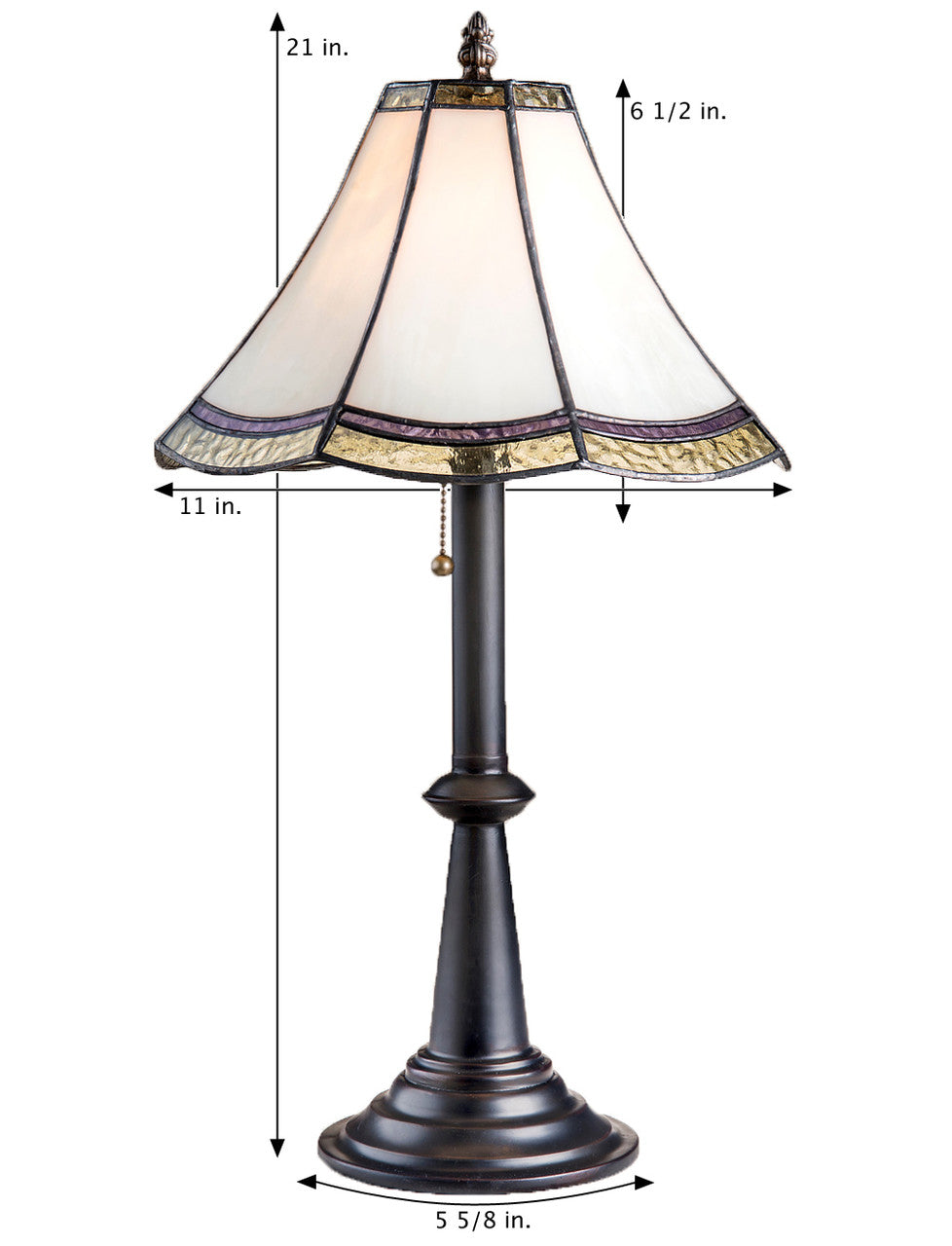 Lam 597-4 TB Small Curved Glass Lamp - Pale Sage and Purple