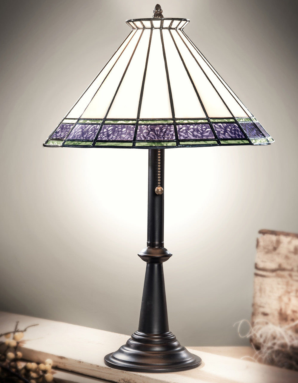 Lam 654-3 TB Purple, Pale Sage Accents with Crown Top