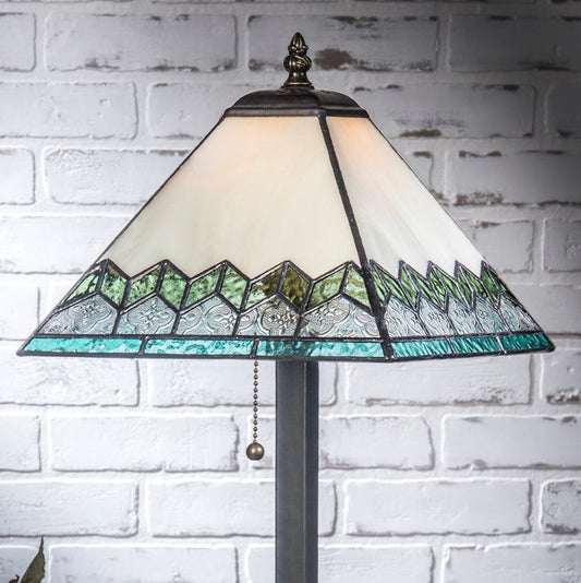 Lam 681 TB Chevon Table Lamp with Sage, Clear and Ivory