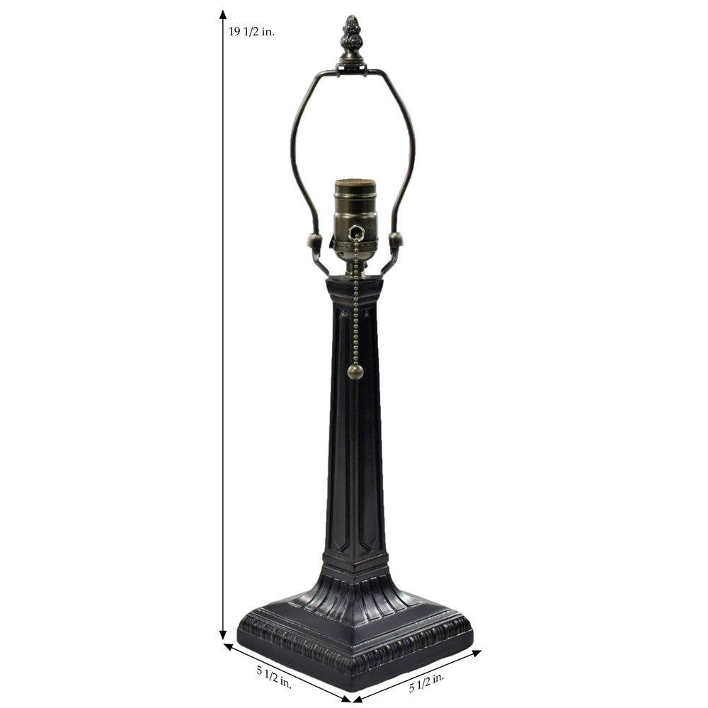 Lam 684 TB Brown, Ivory Opal and Clear with Filigree Trim - Mission Lamp