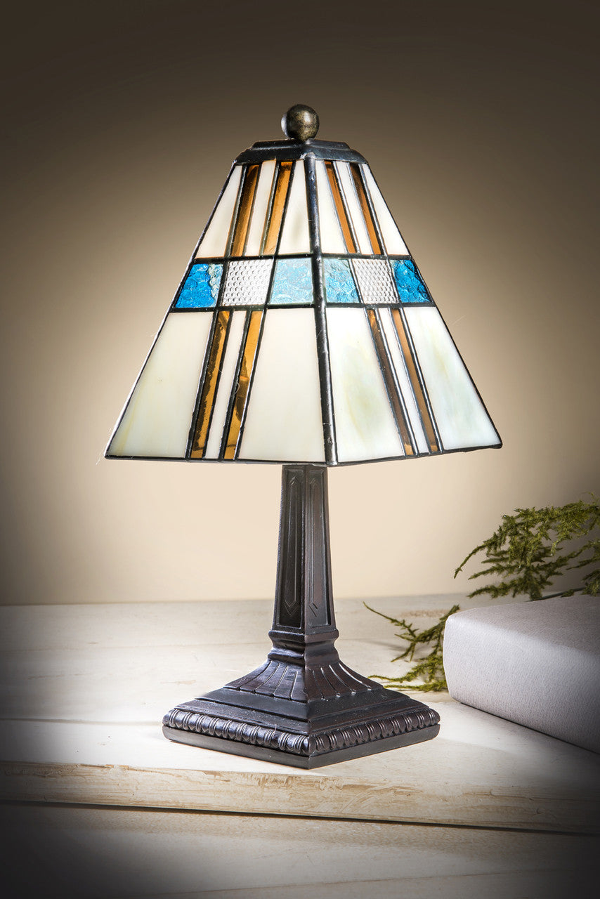Lam 705 TB Brown, Turquoise and Ivory Accent Lamp