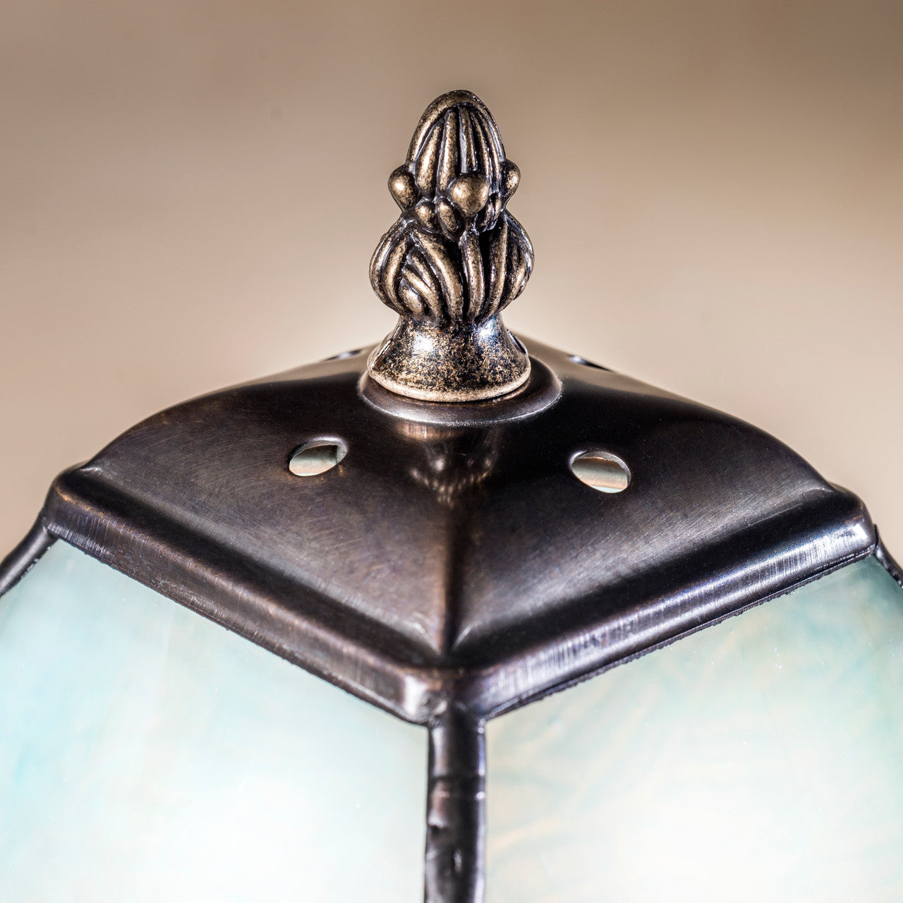 Lam 709 TB Pale Sky Blue Opal and Ivory - Curved Glass Lamp
