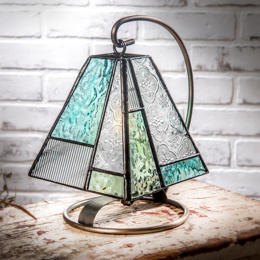 Lam 710 Pale Blue, Pale Green and Clear Textures Mini Lamp