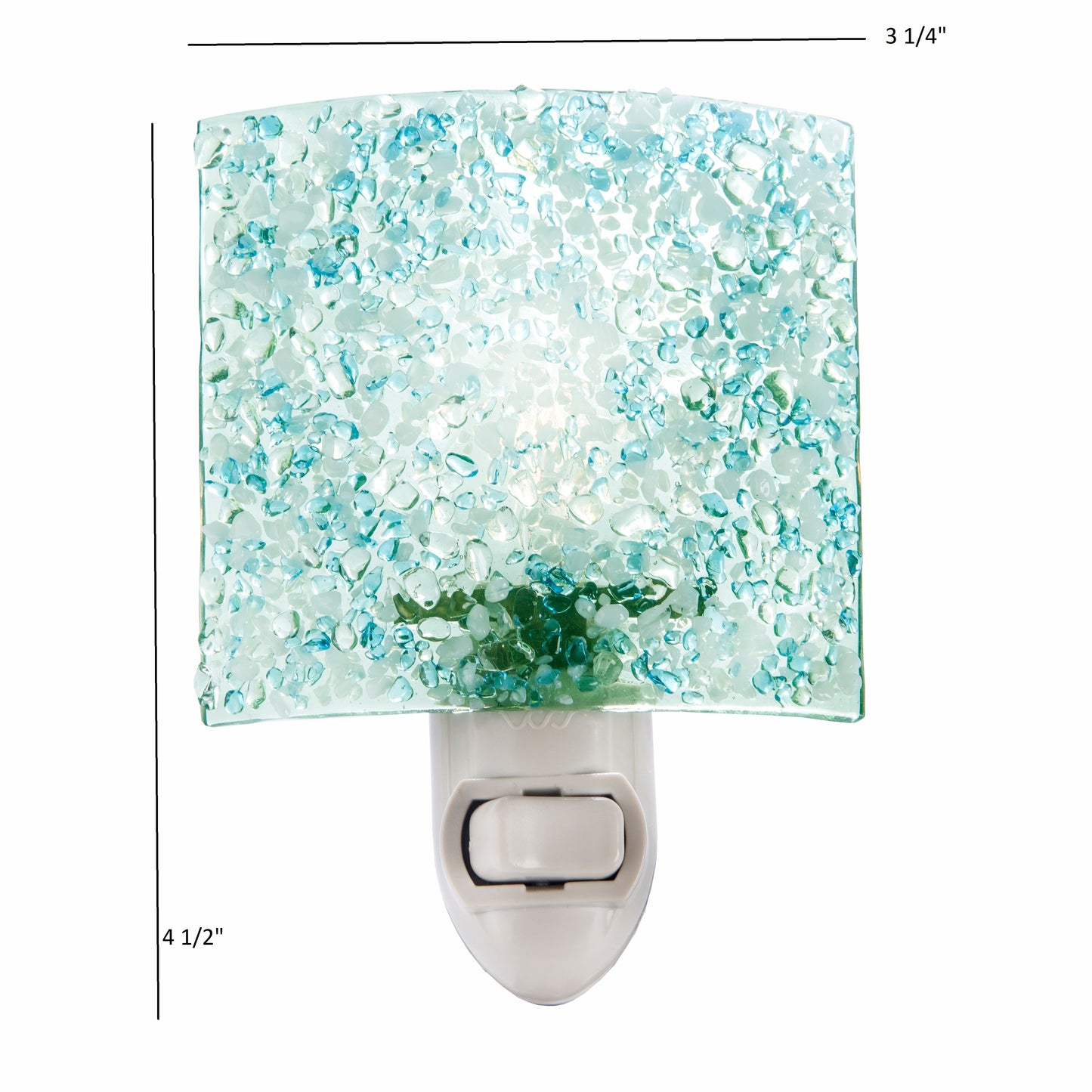 Ntl 155-2 Blue-Green with  Fused Glass Night Light