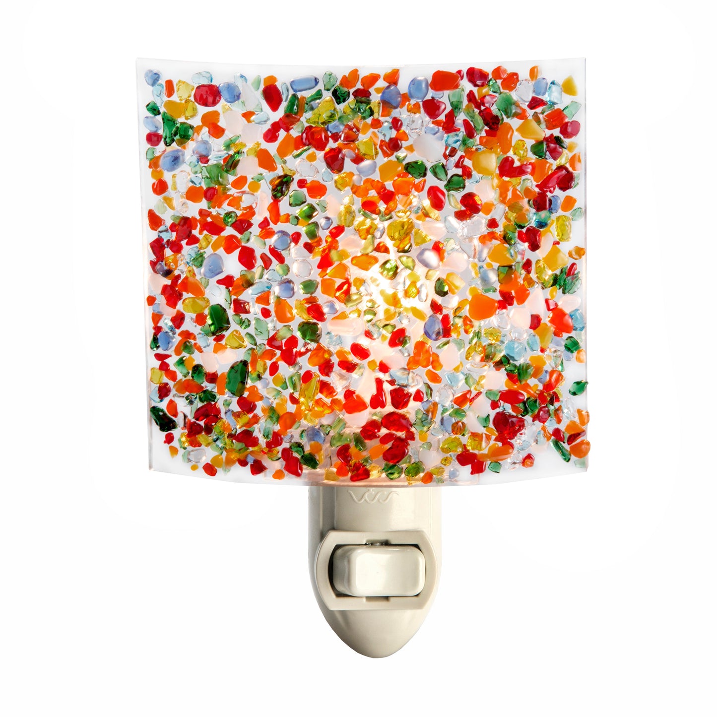 Ntl 230 Bright Colored Fused Glass Night Light