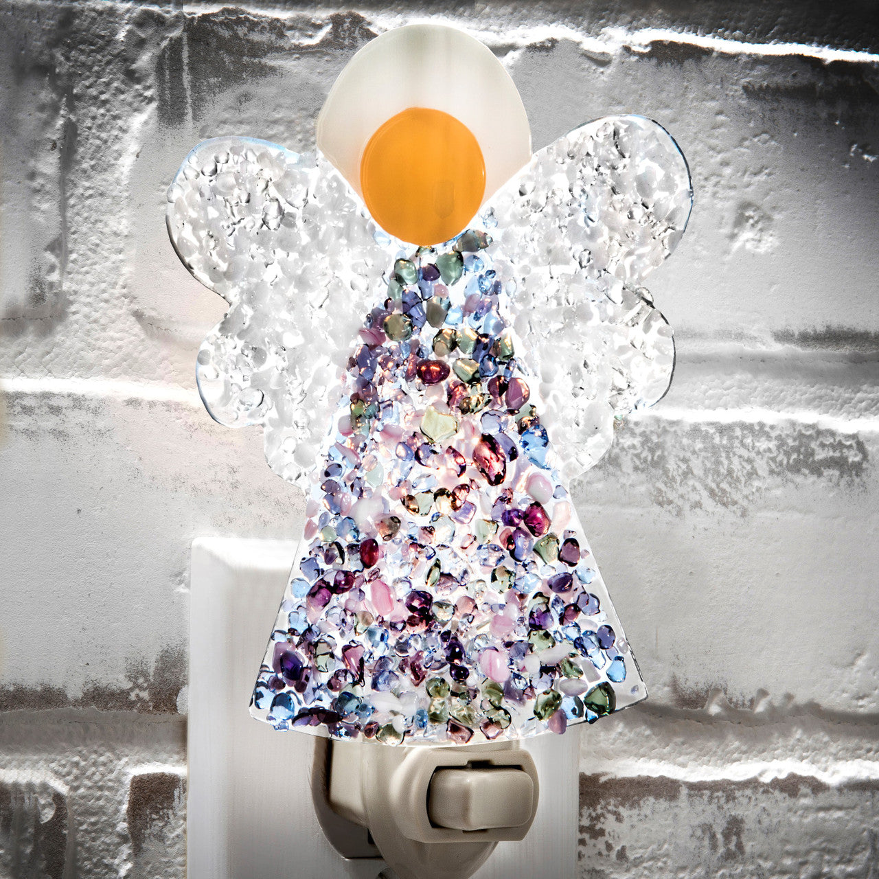 Ntl 222 Fused Glass Angel Night Light