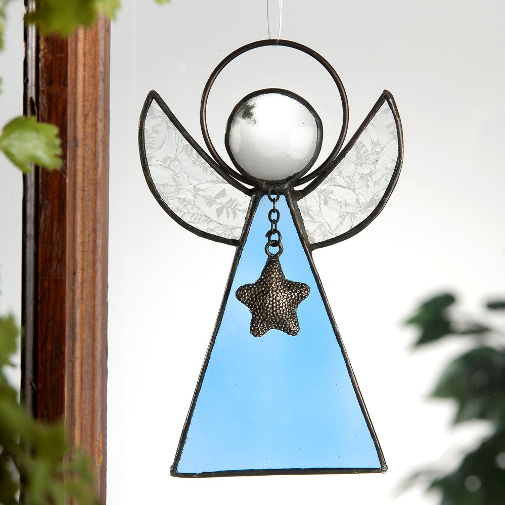 ORN 215-3 Pale Blue Angel Ornament