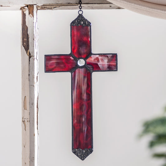 ORN 309 Red Opal Cross