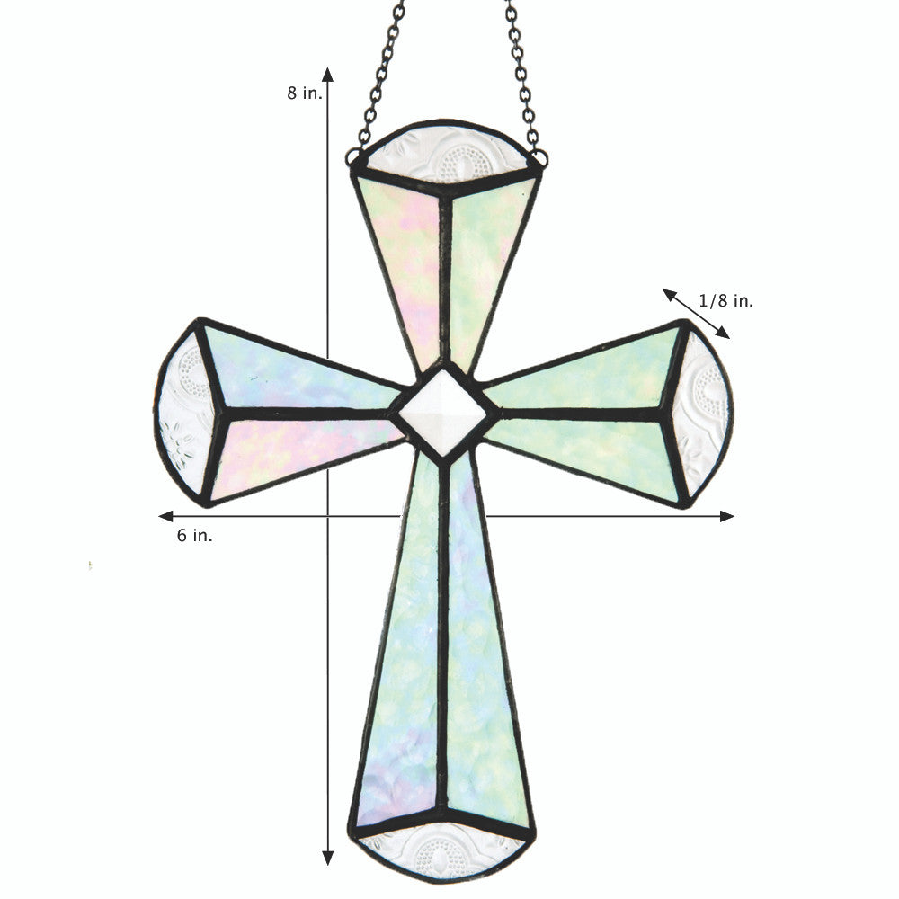 ORN 180 Clear Iridescent Cross Ornament