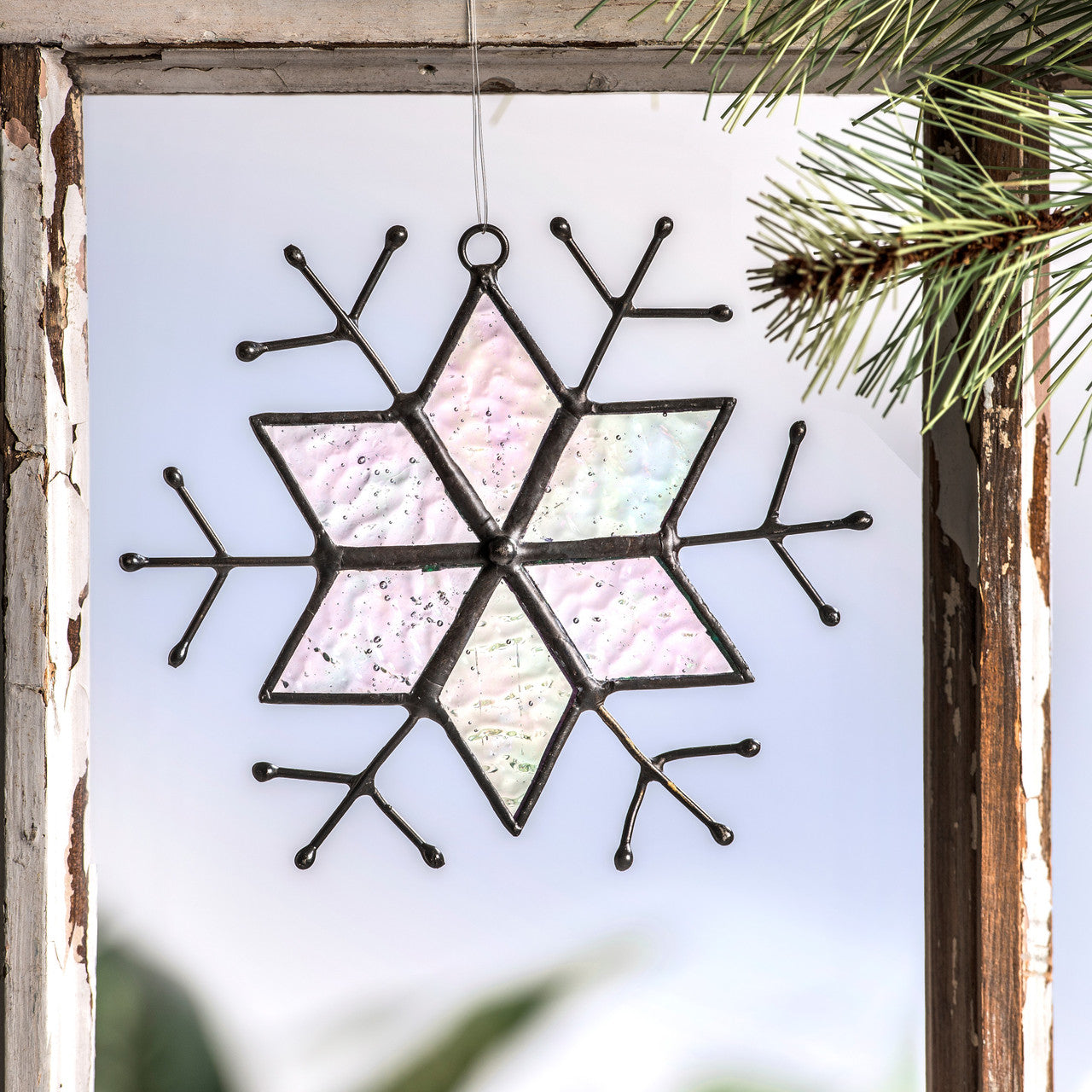 ORN 189-B Iridescent Snowflake Ornament