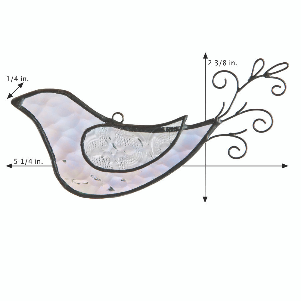 ORN 223-1 Clear Iridescent Bird Ornament