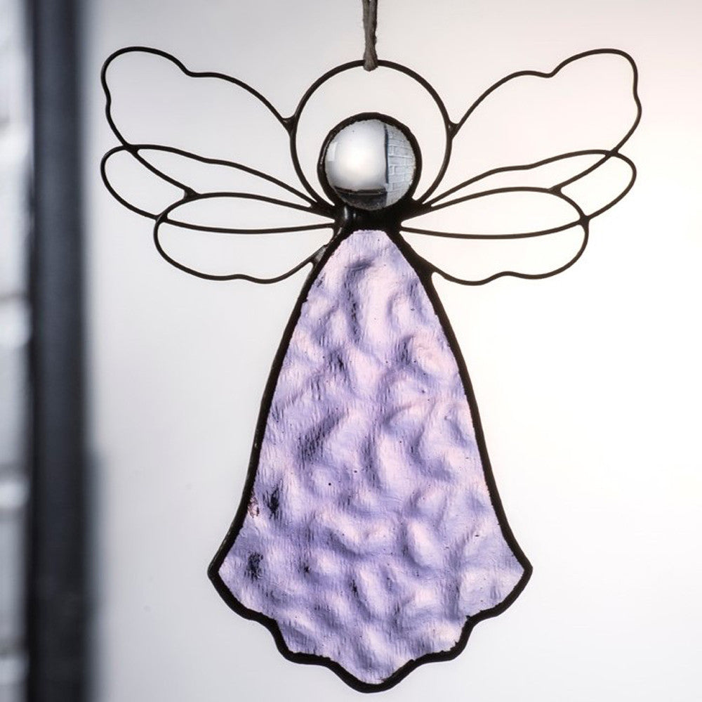 ORN 303-3 Purple Angel Ornament with Wire Wings