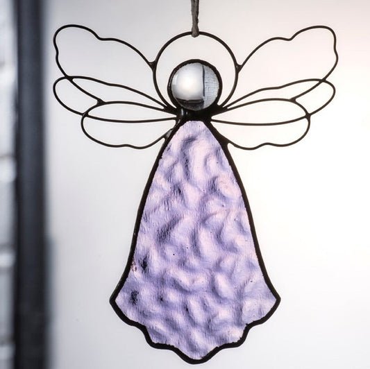 ORN 303-3 Purple Angel Ornament with Wire Wings