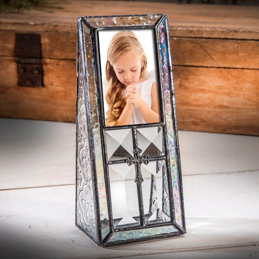 Pic 279-23  Beveled Glass Frame with Cross