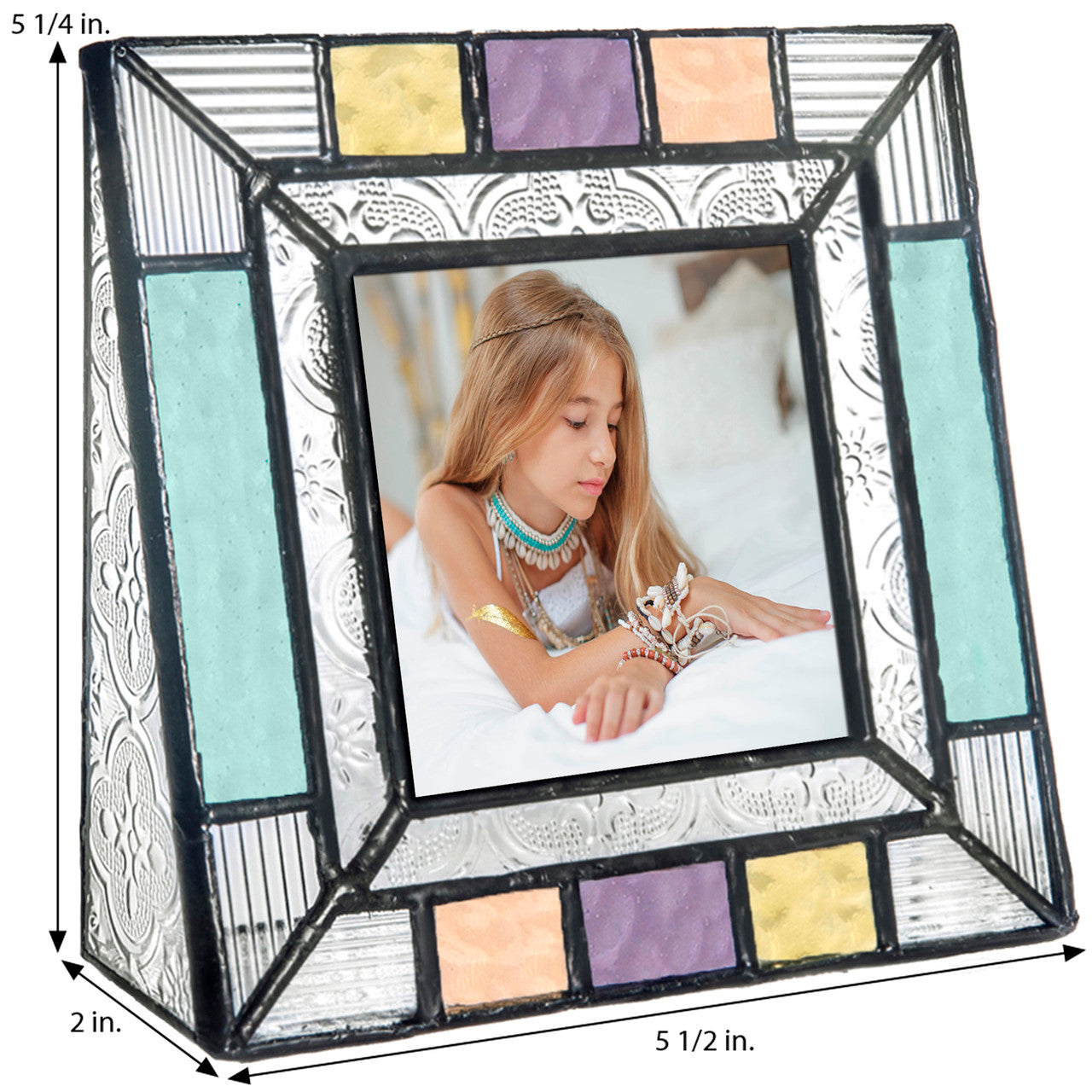 Pic 372 Pastel Multi Colored Glass Frame Series