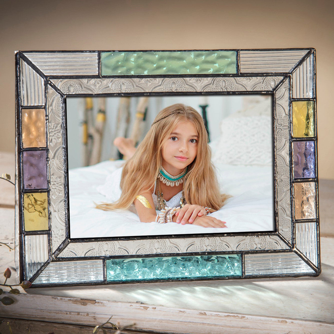 Pic 372 Pastel Multi Colored Glass Frame Series