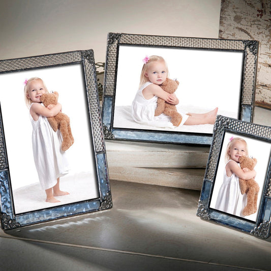 Pic 381 Pale Blue and Clear Honeycomb Glass Frame Series