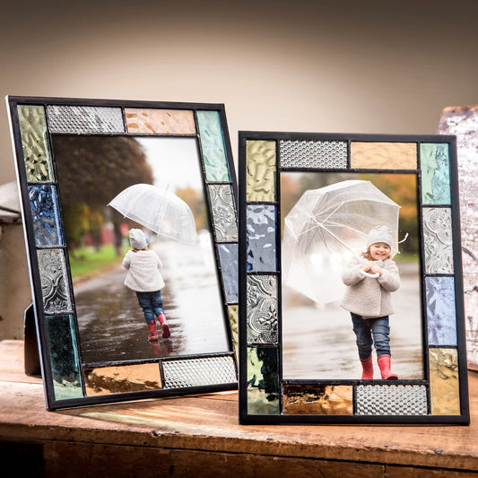 Pic 412-413 Multi Colored Pastel Glass - Easel Back Frame Series