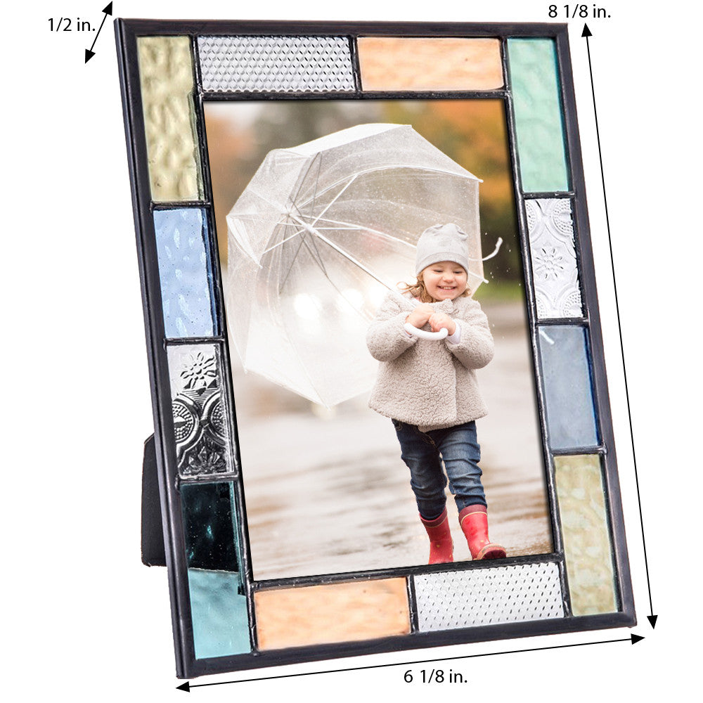 Pic 412-413 Multi Colored Pastel Glass - Easel Back Frame Series
