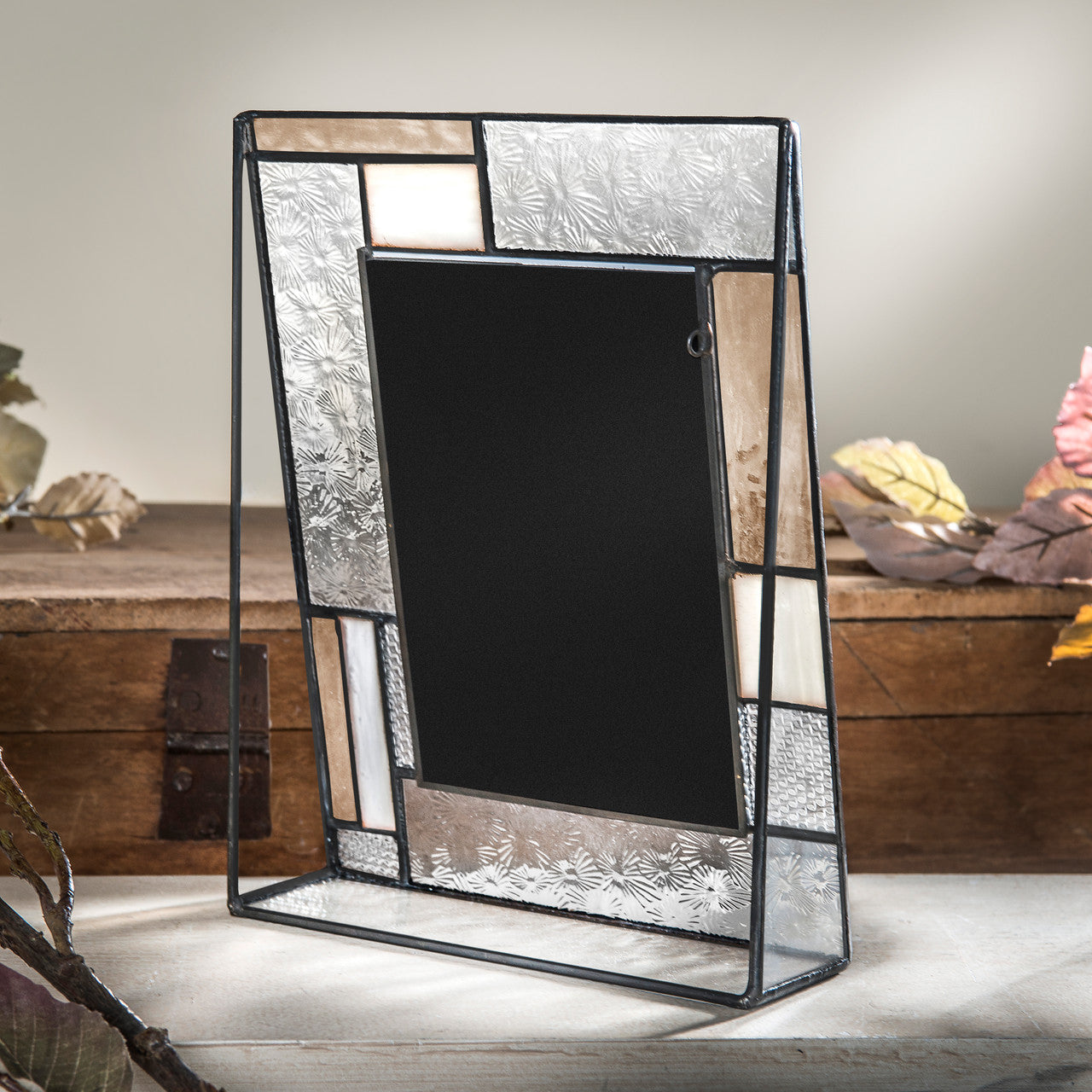 Pic 453 Peach, Ivory and Clear Vintage Glass Frame Series