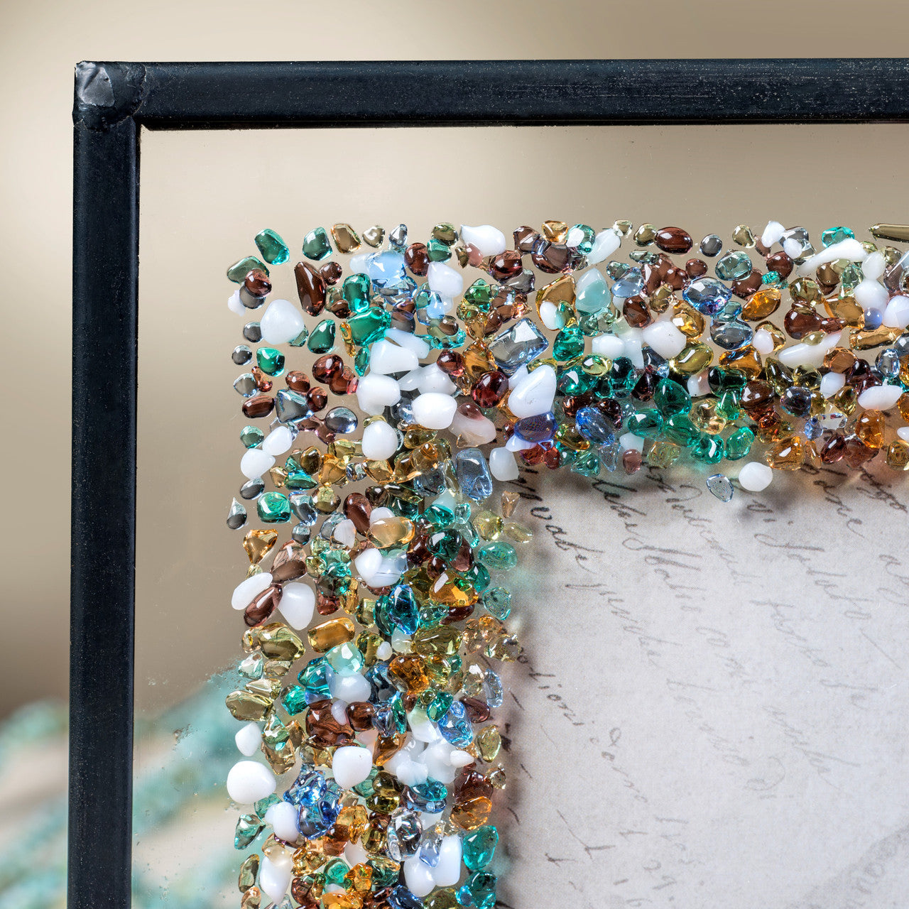 Pic 456 Multi Colored Fused Glass Chips on Clear Frame Series