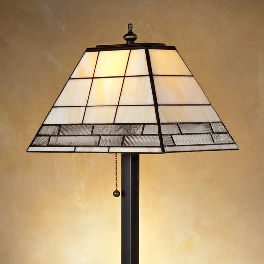 Lam 657 TB Opal with Clear Textures Rectangular Mission Lamp