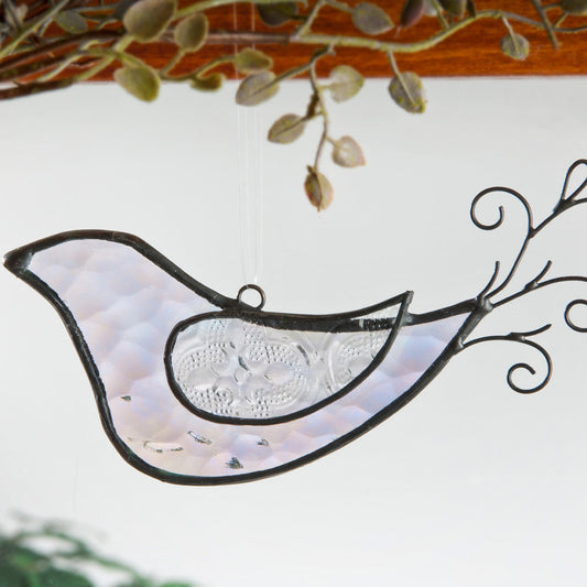 ORN 223-1 Clear Iridescent Bird Ornament