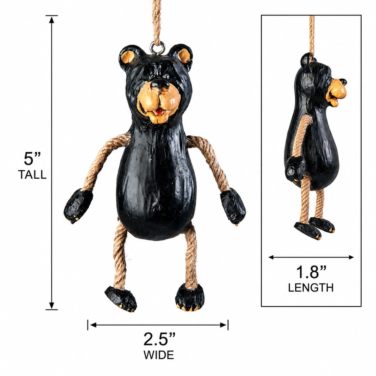 Black Bear Ornament for Lodge & Cabin Décor Bac 013