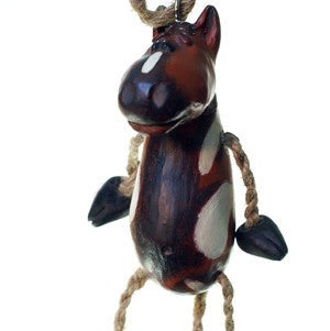 Bac 059 Painted Horse Ornament Set of 3