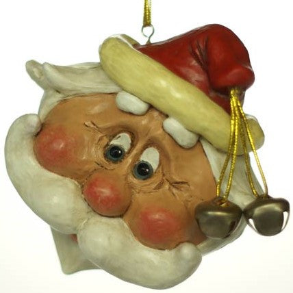 Bac 073  Santa Head Ornament with Flipped Hair (Large) Set of 3